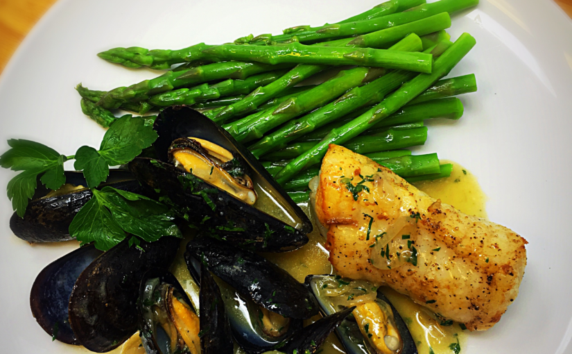 Monkfish, Asparagus & Mussels